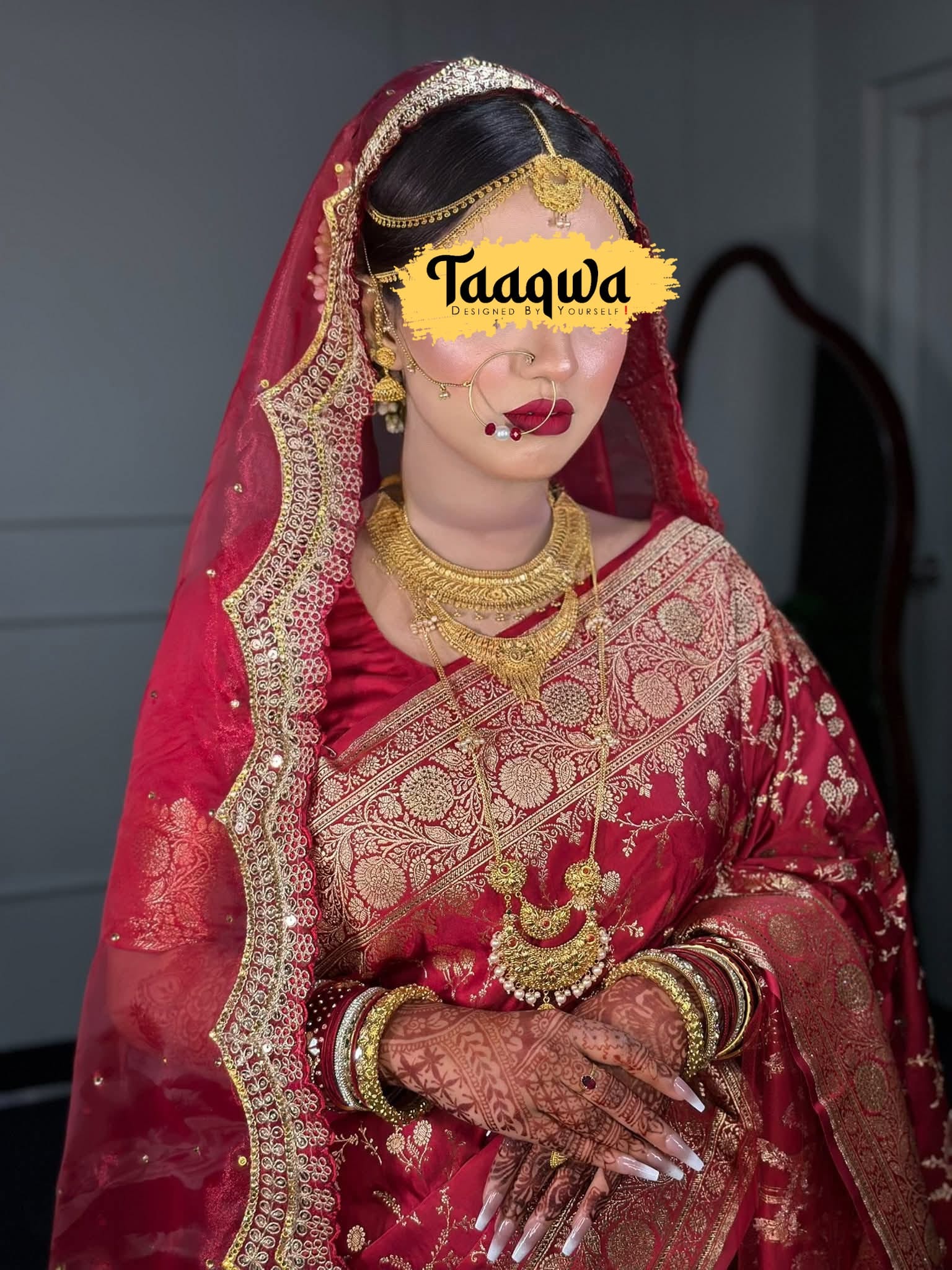 Premium Red Cut-Work Dupatta