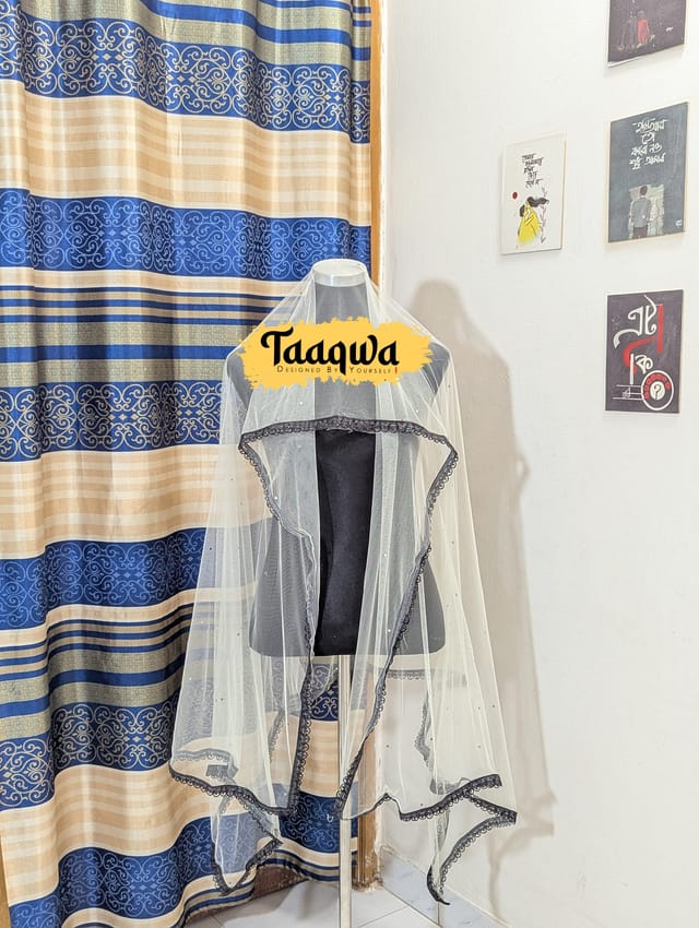 Premium White Semi Bridal Dupatta_img_2