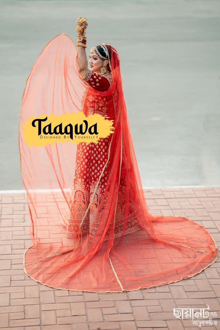 Premium Meroon Long 3c Tailcut Veil