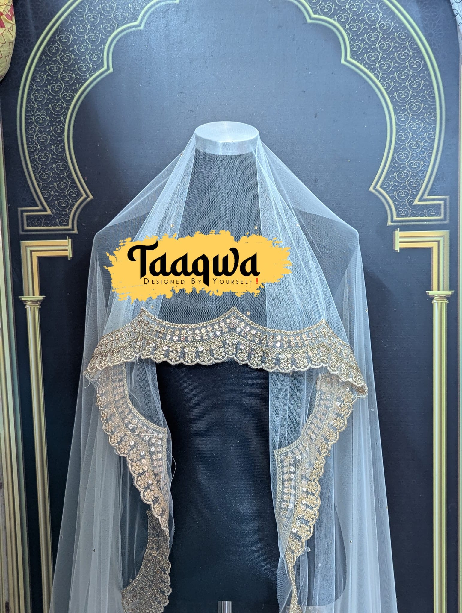 Semi Bridal Cutout Dupatta- SB-04