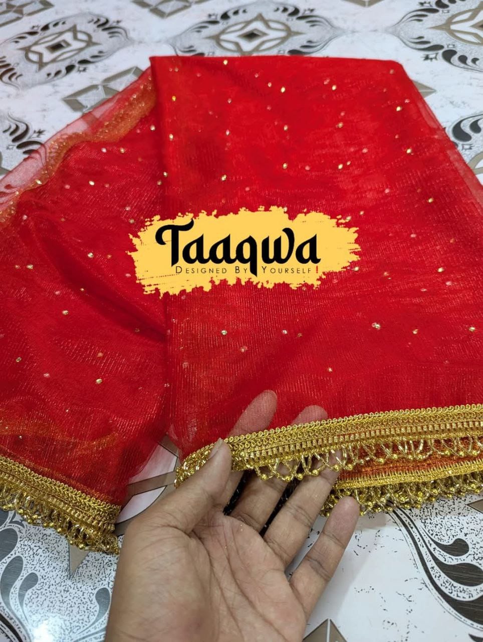 Semi Bridal Carchupi Tarcel Dupatta - SB-05