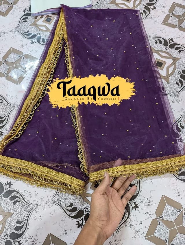 Semi Bridal Carchupi Tarcel Dupatta - SB-05_img_1