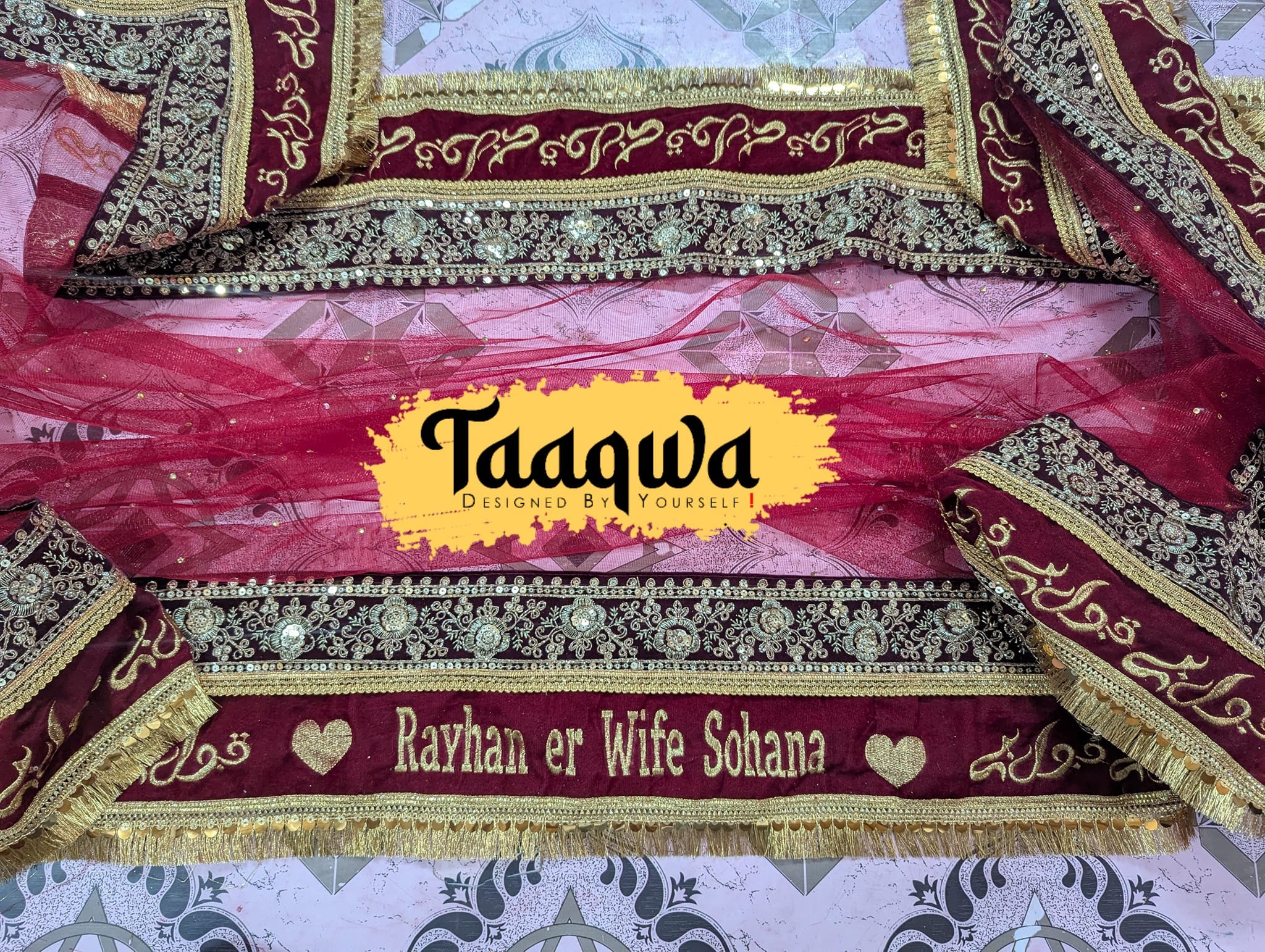 Double Border Premium Quality Customised Dupatta