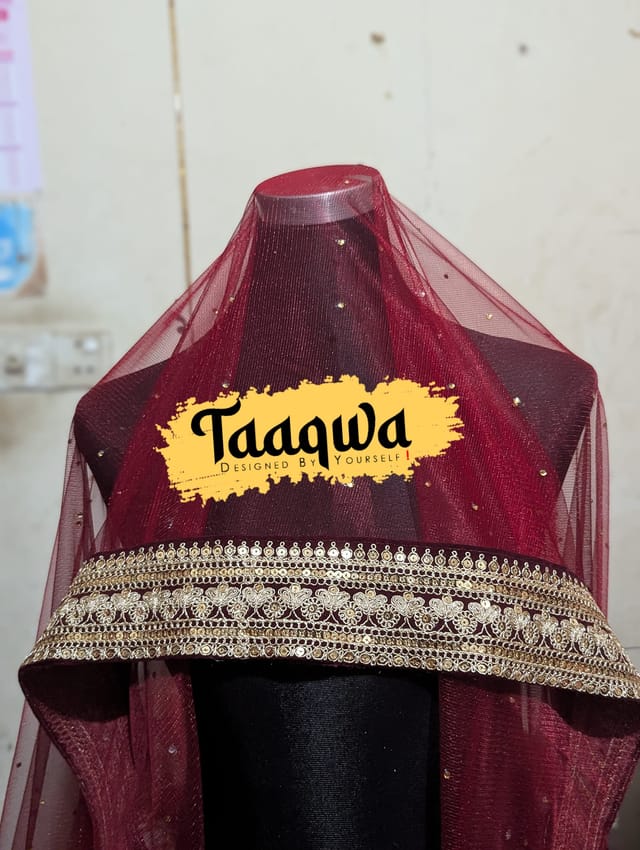 Premium Velvat-Cord Work Regular Bridal Dupatta_img_0
