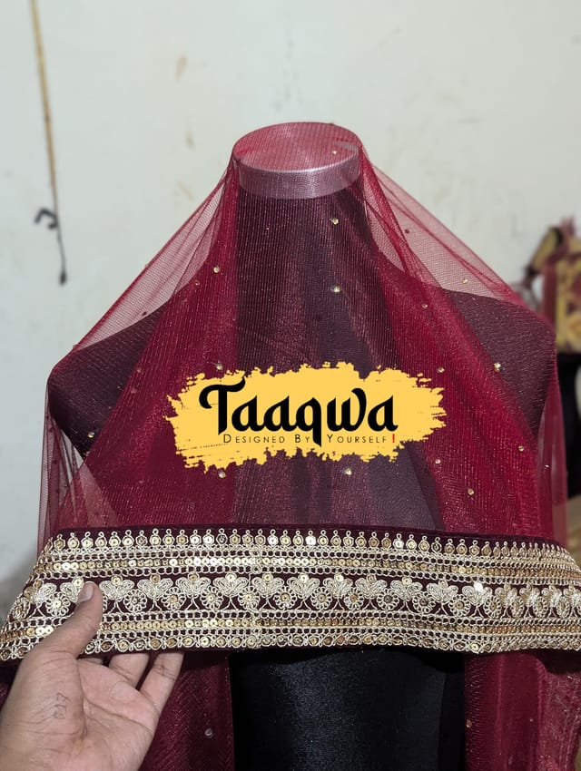 Premium Velvat-Cord Work Regular Bridal Dupatta_img_1