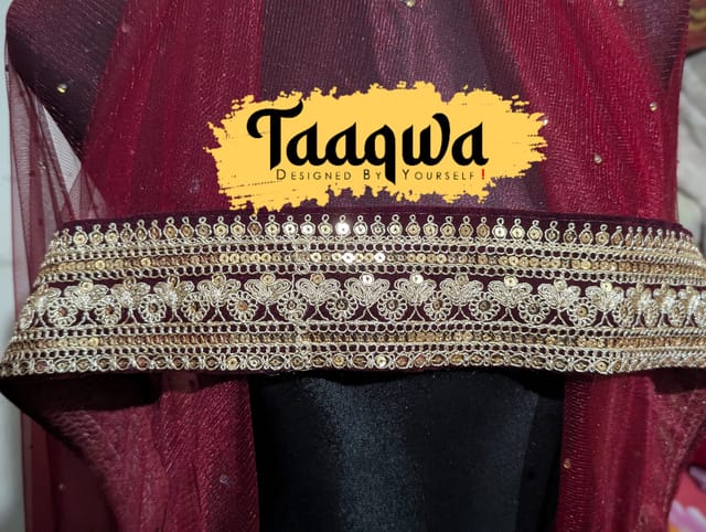 Premium Velvat-Cord Work Regular Bridal Dupatta_img_2