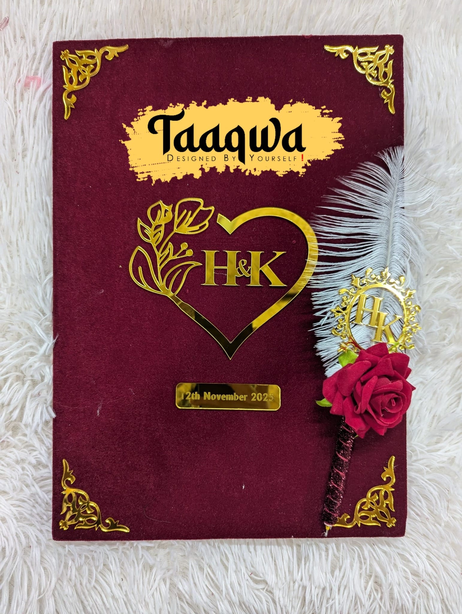 Meroon Nikkah Book With Pen