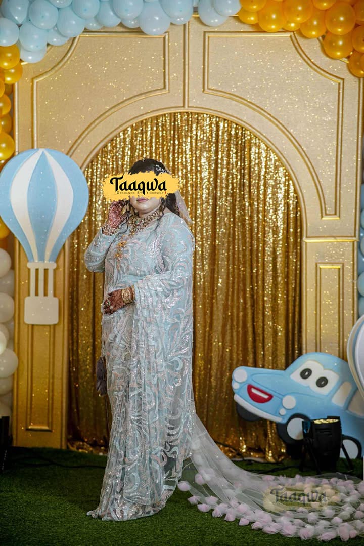 Luxury Hand-Crafted White/Pink Floral Long Veil