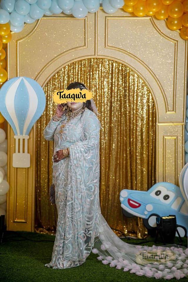 Luxury Hand-Crafted White/Pink Floral Long Veil_img_0